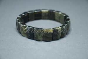 Браслет из обсидиана золотистого 15*11 мм граненый п/у