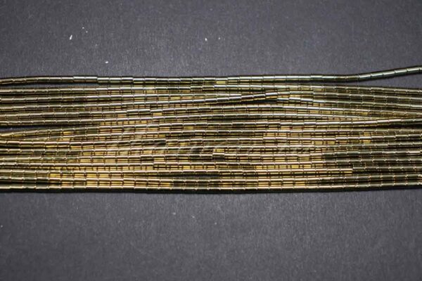 Гематит цилиндр 2*3 мм (золотистый)